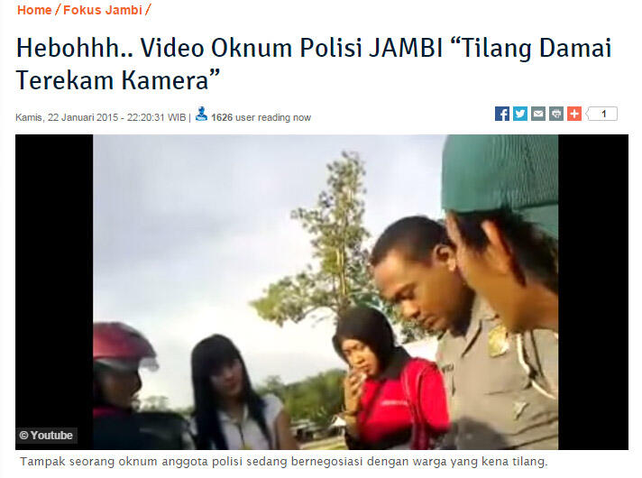 Hebohhh.. Video Oknum Polisi JAMBI “Tilang Damai Terekam Kamera”