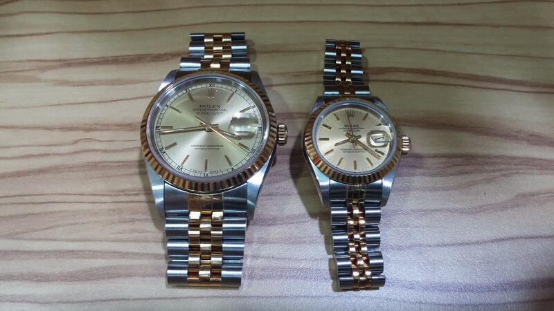 ROLEX DATEJUST TWO TONE GOLD COUPLE