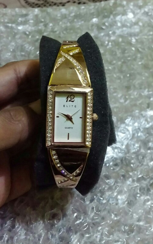 jam tangan elite (wanita) warna gold seri 5080134