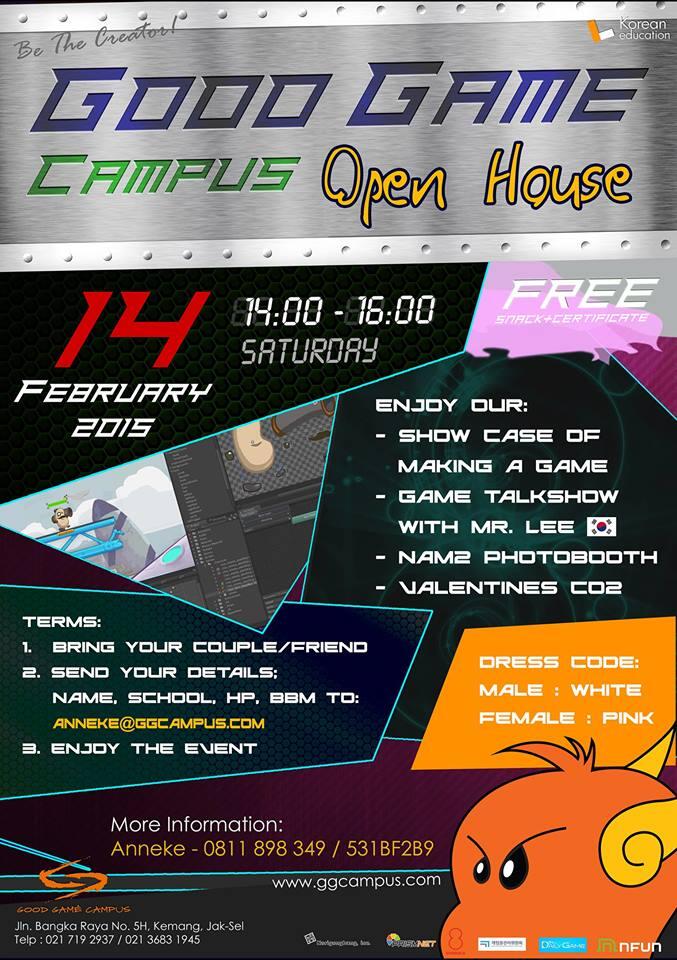 FREE Open House Good Game Campus On 14 February 2015 !