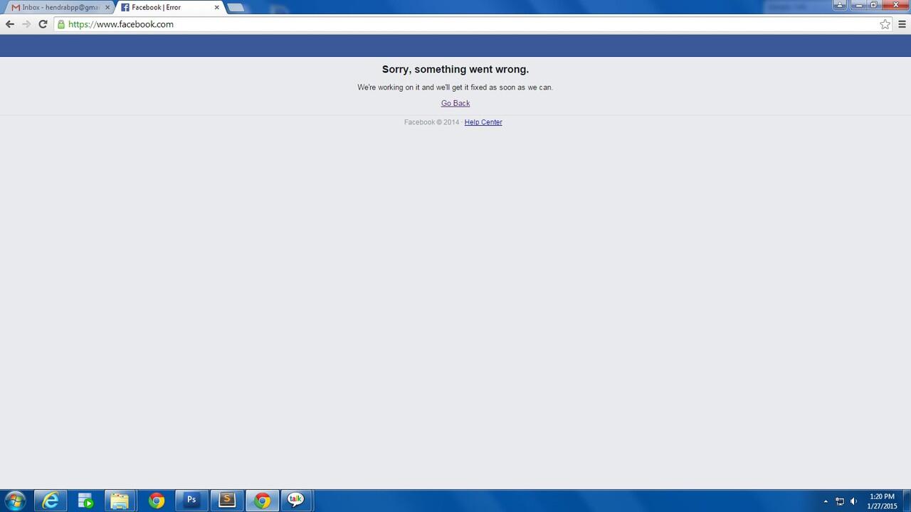 Selasa, 27 Jan 2015 : Facebook dan Instagram Down