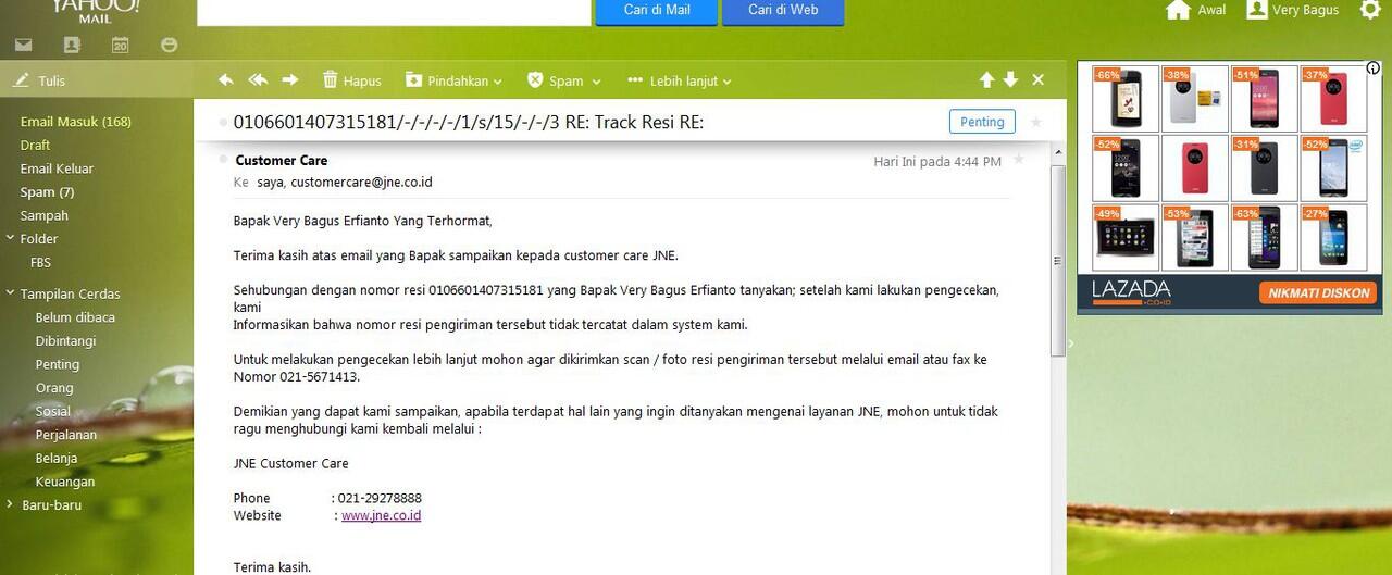 lazada tidak Tanggung Jawab. BERI RESI PALSU