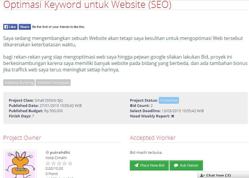 &#91;LOWONGAN FREELANCE&#93; Optimasi Keyword untuk Website (SEO)