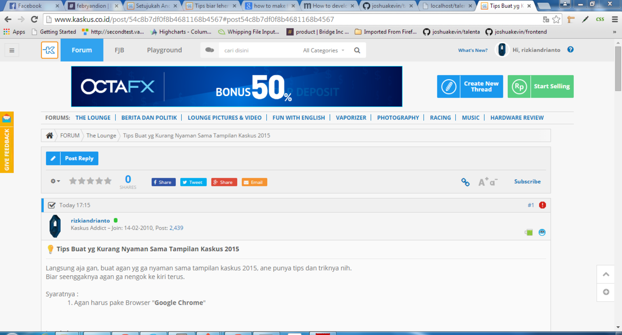 Tips Buat yg Kurang Nyaman Sama Tampilan Kaskus 2015