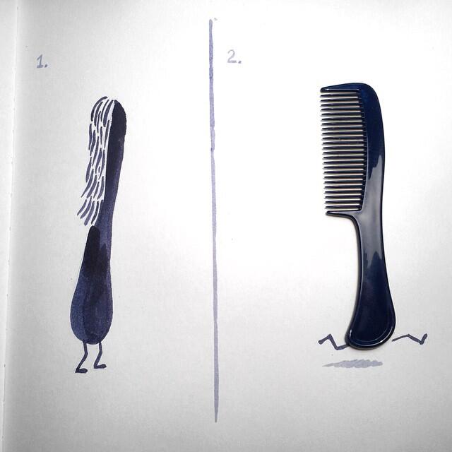 Gambar-gambar ilustrasi dengan benda karya Christoph Niemann
