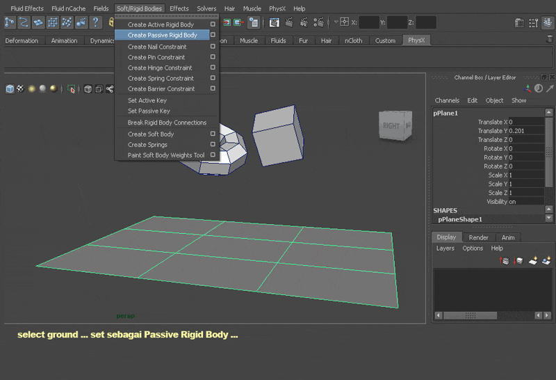 Maya nya gan ... basic Dynamic ... ayoo Rigid Body nyaaa ...