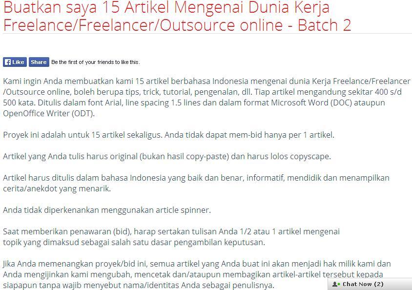 &#91;LOWONGAN FREELANCE&#93;Buatkan saya 15 Artikel Mengenai Dunia Kerja 