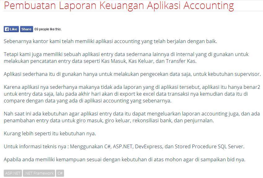&#91;LOWONGAN FREELANCE&#93; Pembuatan Laporan Keuangan Aplikasi Accounting