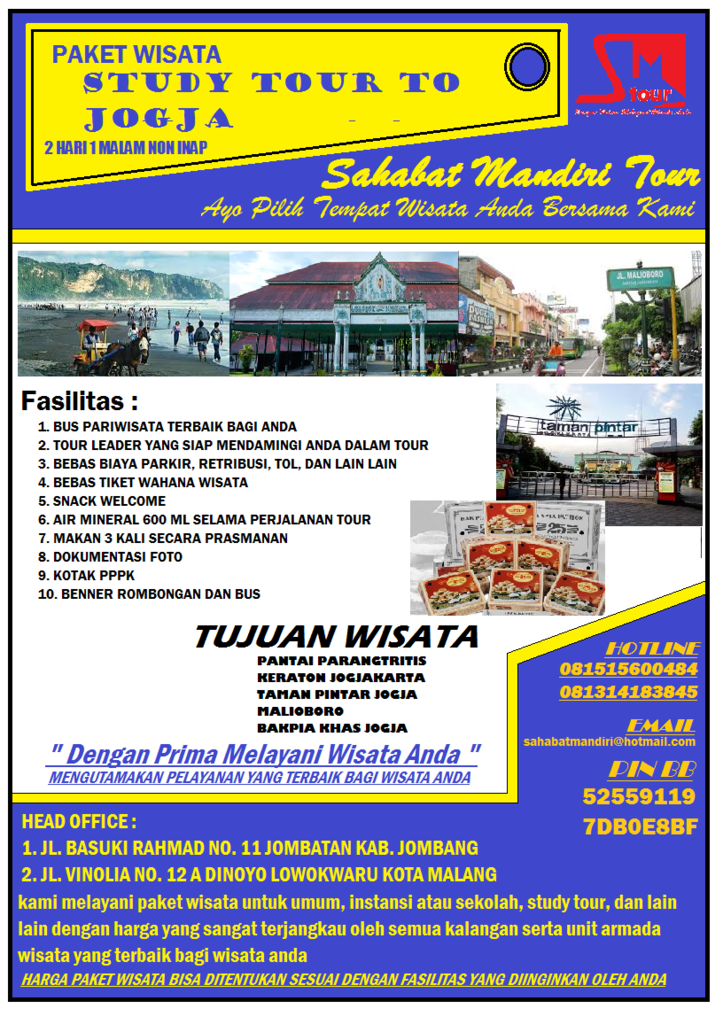 BIRO PARIWISATA "SAHABAT MANDIRI TOUR" SIAP MELAYANI TOUR NUSANTARA