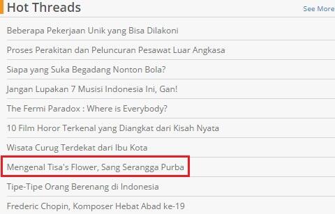 Mengenal Tisa's Flower Serangga Purba