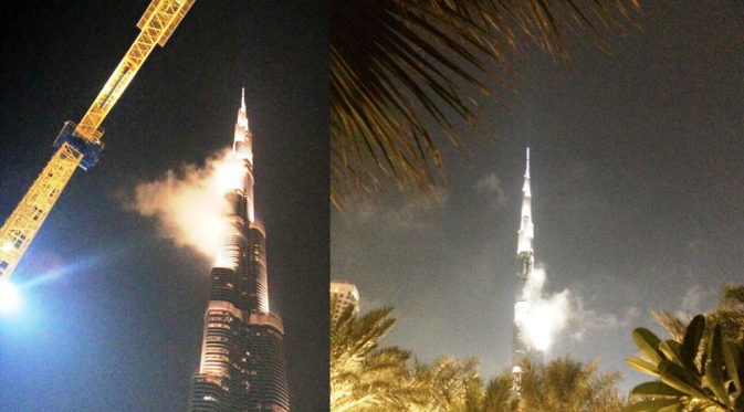 Gedung Tertinggi di Dunia Burj Khalifa Terbakar?