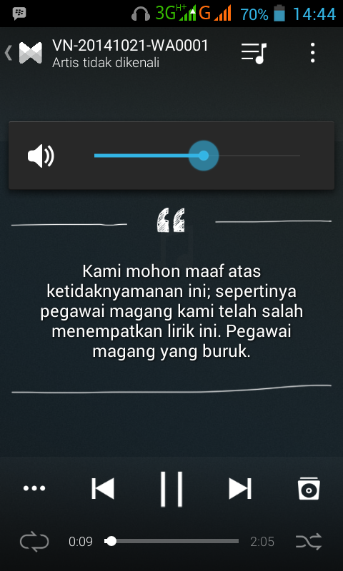 PEMBERITAHUAN NGAKAK APLIKASI MUSIK ANDROID