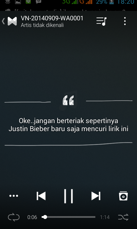PEMBERITAHUAN NGAKAK APLIKASI MUSIK ANDROID