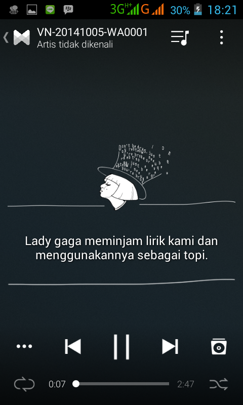 PEMBERITAHUAN NGAKAK APLIKASI MUSIK ANDROID