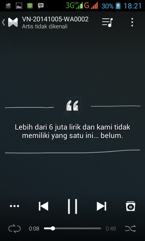 PEMBERITAHUAN NGAKAK APLIKASI MUSIK ANDROID