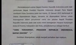 Surat edaran Mendagri terkait penyeragaman penyebutan Presiden Jokowi