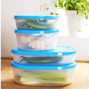 Kotak makan IKEA PRUTA17 set, transparan, hijau