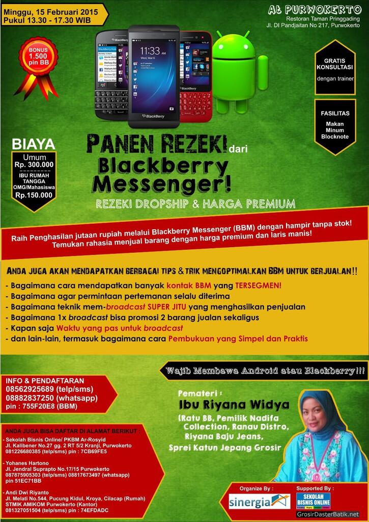 Training Panen Rezeki dari Blackberry Messenger ! Minggu 15 Feb 2015