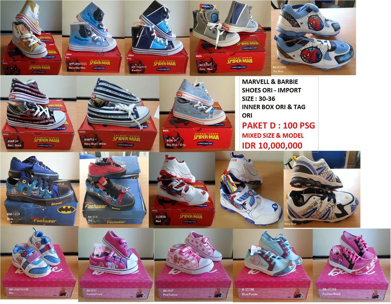 DICARI RESELLER /DROPHIP SEPATU IMPORT ORI SPIDEY ,BARBIE DIJAMIN KUALITAS OK...