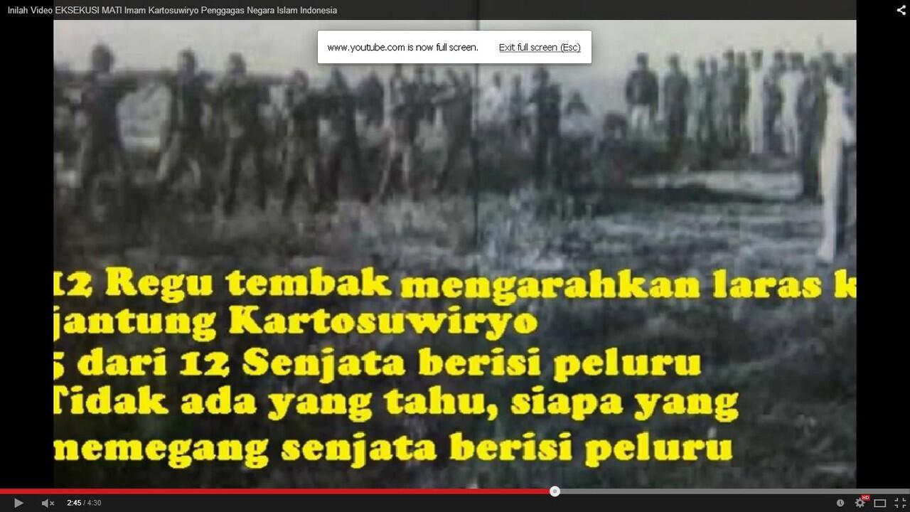 Sejarah dan Video EKSEKUSI MATI Imam Kartosuwiryo Penggagas Negara Islam Indonesia !