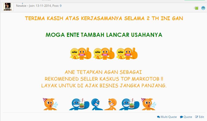 REKOMENDED SELLER ID KASKUS : ADIRASATU (FB : UKASERVIS BARU) Seller ane tercinta.