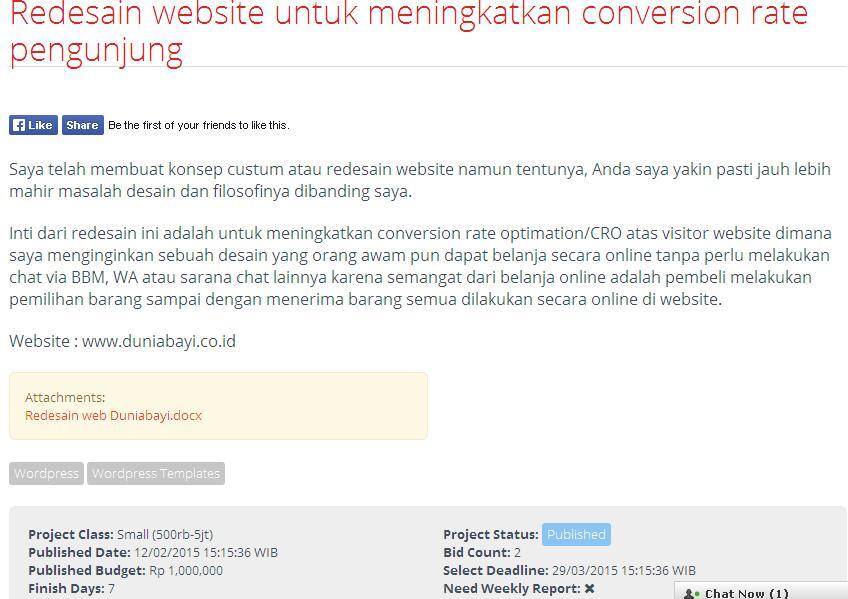 &#91;LOWONGAN FREELANCE&#93; Redesain website untuk meningkatkan conversion rate pengunjung