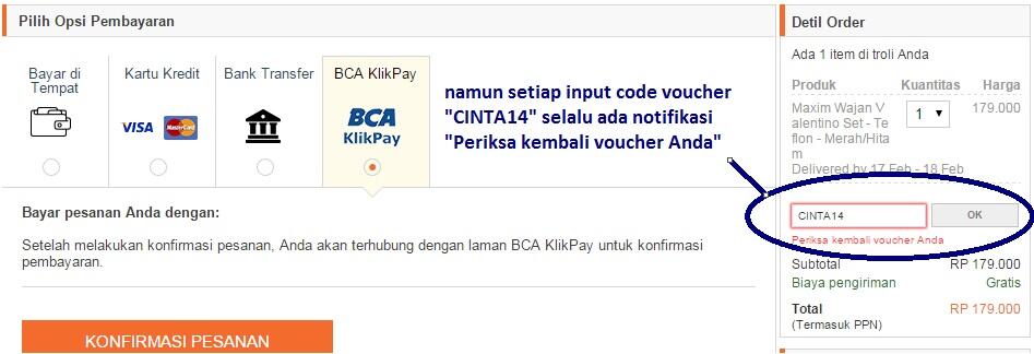 Voucher CINTA14 Lazada Tidak Bisa Digunakan