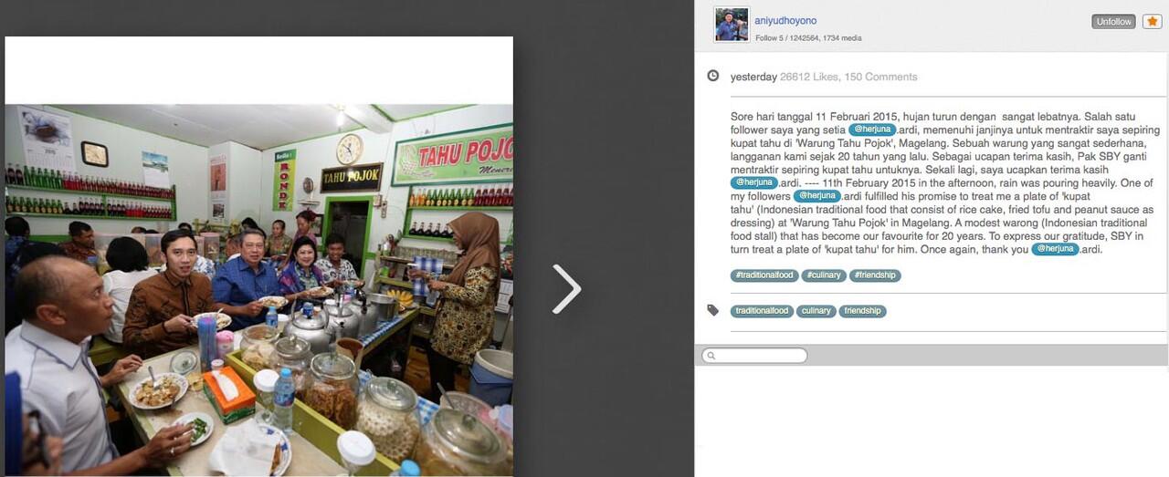 SBY Naik Mobil Lexus Makan di Warung Pinggir Jalan