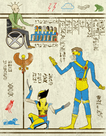 7 Wujud Superhero yang Digambar dengan Gaya Mesir Kuno