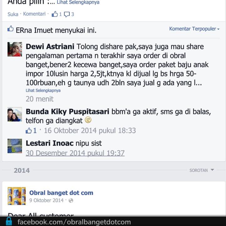 Kecewa sm obralbanget.com,mau untung malah buntung..