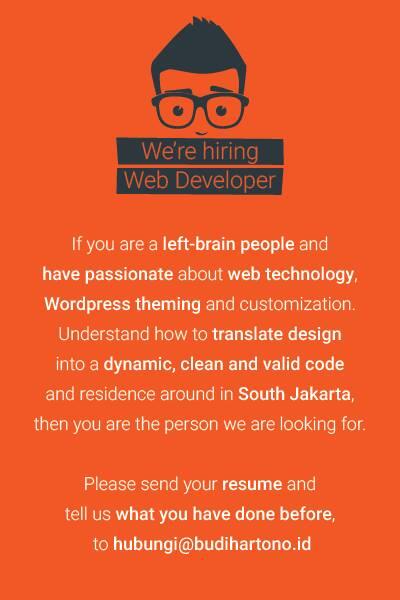 &#91;JAKARTA SELATAN&#93; 25 Maret - FULLTIME WORDPRESS DEVELOPER