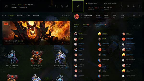Gimana Jadinya Jika Antarmuka di Game DoTA 2 Dibuat Flat Design?