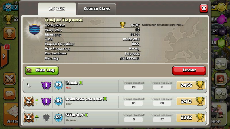 war won 113 Banjar emperor clan buka lowongan