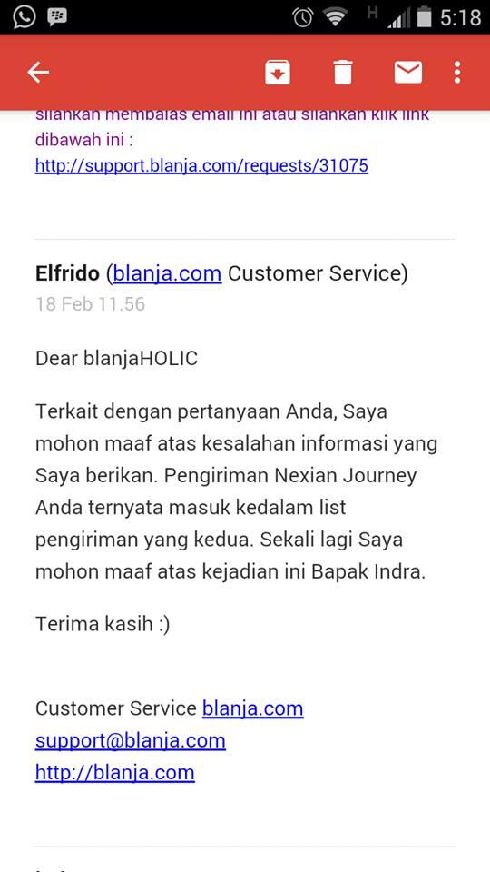 Kecewa PO Nexian Journey One di blanja.com