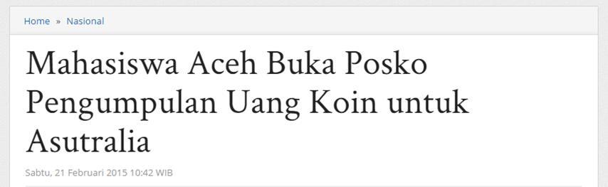 Mahasiswa Aceh Buka Posko Pengumpulan Uang Koin untuk ASUtralia