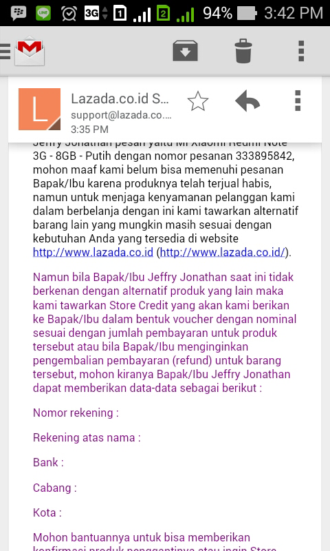 Lazada Mengecewakan, Asal ngebatalin order (f)