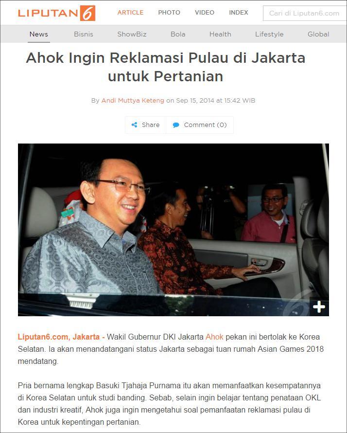 Ahok, Pulau Buatannya untuk Pertanian atau Agung Podomoro?