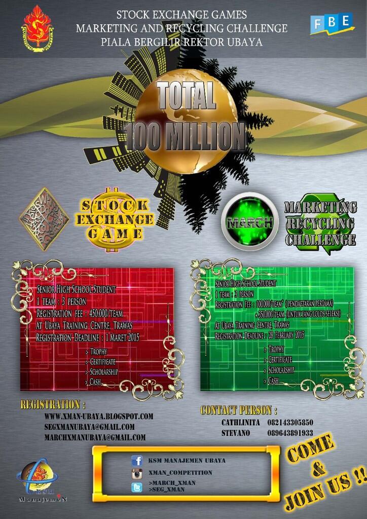 UBAYA present Stock Exchange Games &amp; Marketing Chalenge