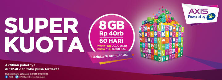 Reload/Inject Paket Axis Super Kuota 8Gb (**Best Price**)