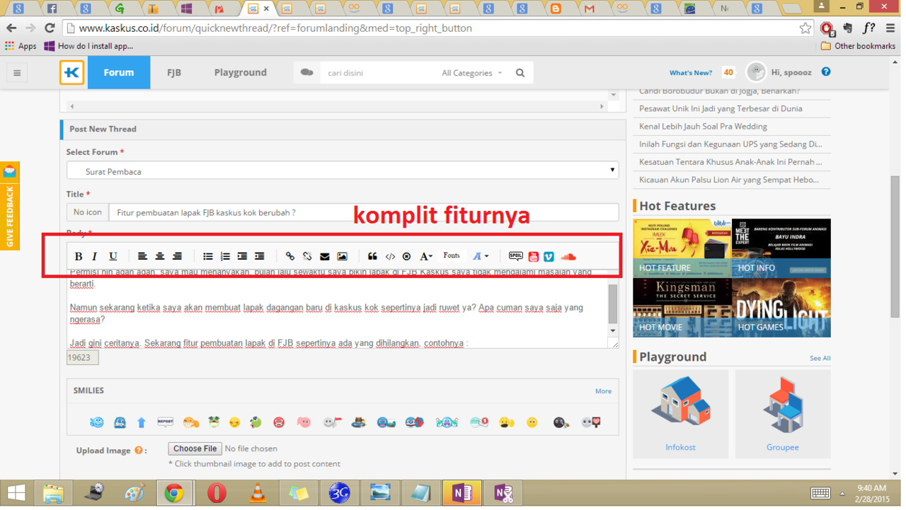 Fitur pembuatan lapak FJB kaskus kok berubah jadi kurang nyaman ?