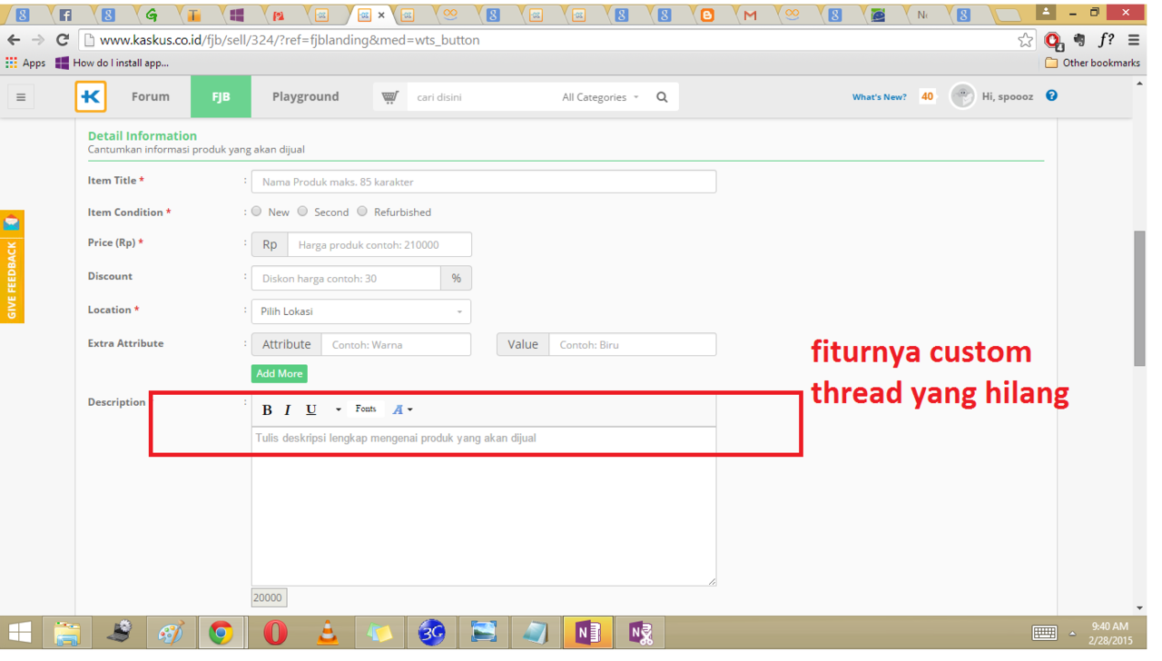 Fitur pembuatan lapak FJB kaskus kok berubah jadi kurang nyaman ?