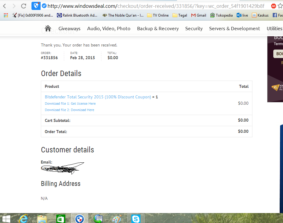 No Nipu, Gratis Bitdefender Total Security 2015 , buruan