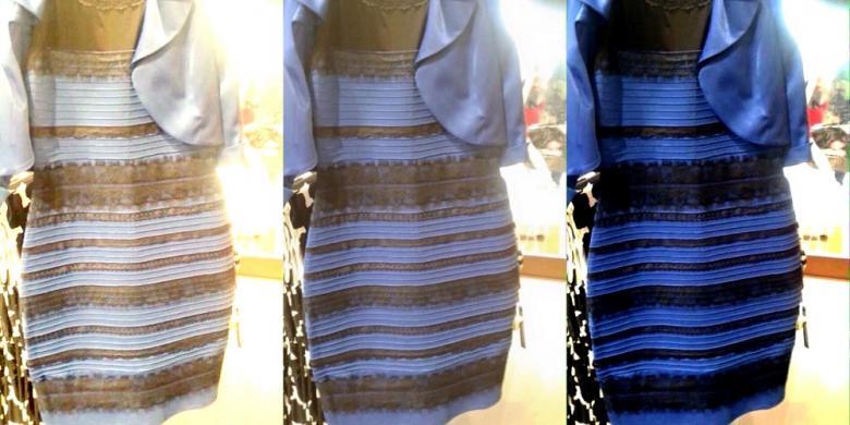 PENJELASAN WARNA GAUN BIRU HITAM atau EMAS PUTIH