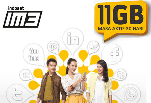 voucher kuota internet indosat 11gb