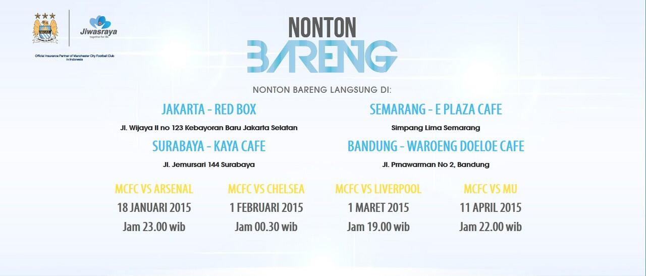 Nobar Seru Pertandingan Manchester City di 4 Kota