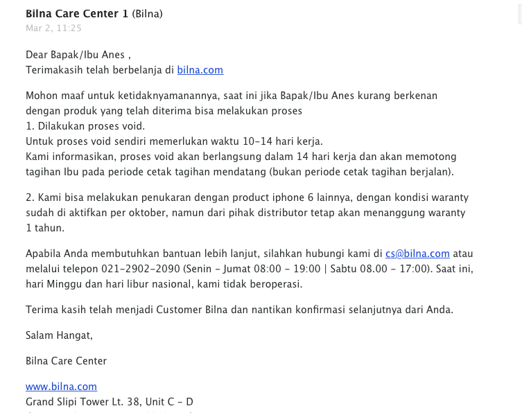 HATI-HATI! Beli iPhone 6 di Bilna.Com