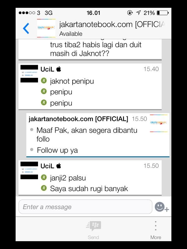Pelayanan Jakartanotebook.com Semakin Parah