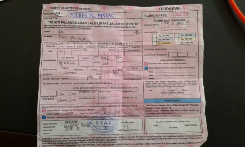 kena tilang .