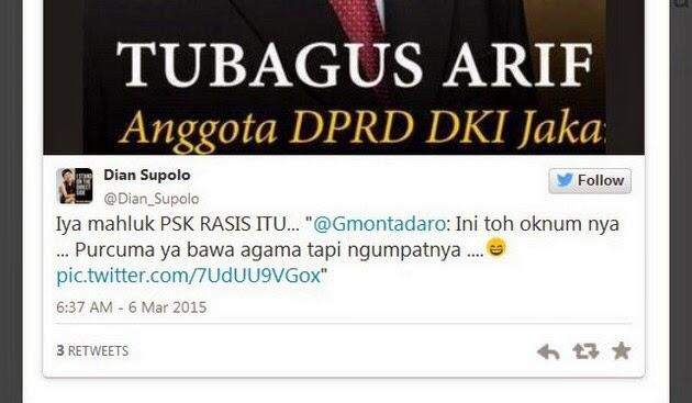  Akun @Dian_Supolo Sebut Aleg PKS Tubagus &quot;PSK RASIS&quot; ! 