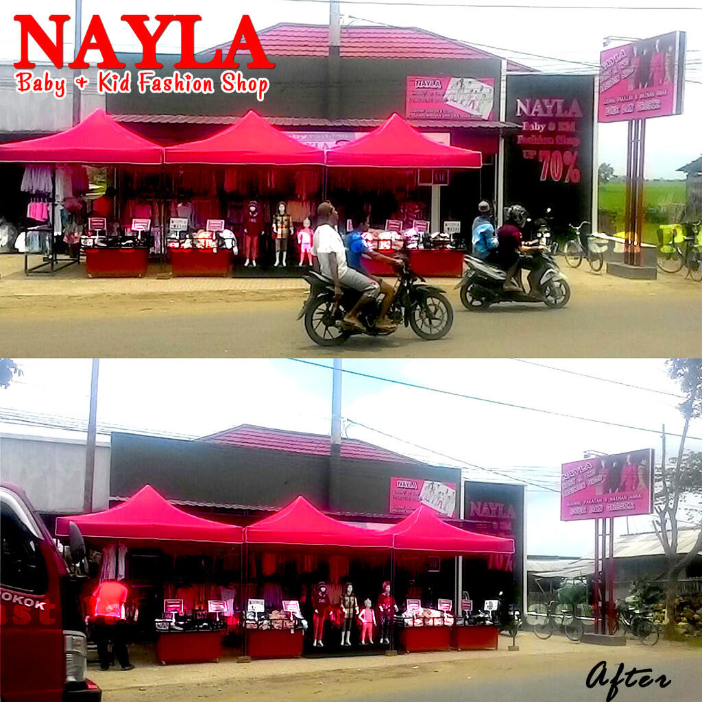 JUAL Tenda Lipat American Matic besi hitam 2x2, 2x3, 3x4, 3x6